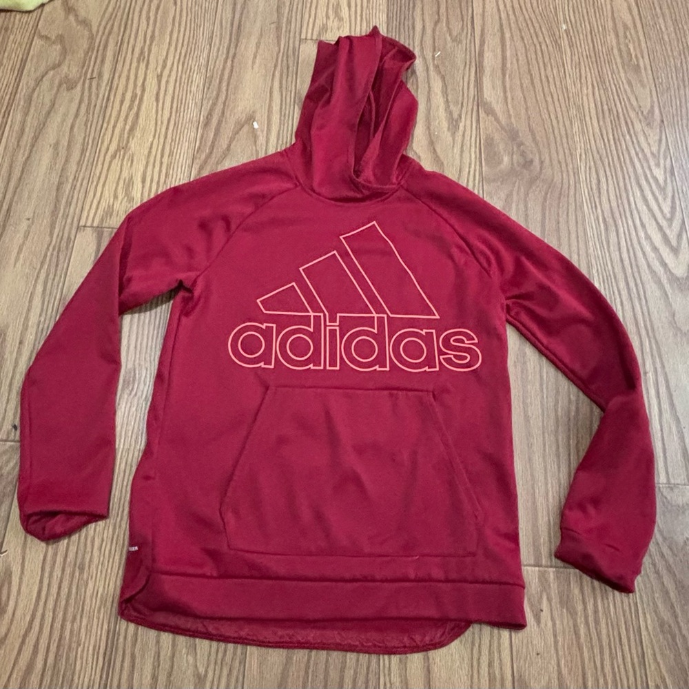 adidas Burgundy Hoodie with Logo